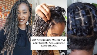 HOW TO Passion Twist on FineThinShort Hair No Cornrows Crochet Method [upl. by Meredith]