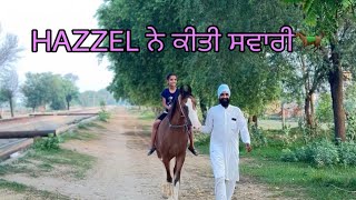 Hazzel ਨੇ ਕੀਤੀ ਸਵਾਰੀ । farm horse horselovers trending horseriding explore explore punjabi [upl. by Nosirrah]