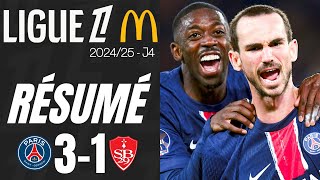 PSG Brest 31 Résumé Ligue 1 McDonalds 202425 [upl. by Oakman613]