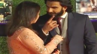 Ranveer Singh is too excited talking to Anjali at Sachin Tendulkar film Premiere  Watch Video [upl. by Wildermuth]