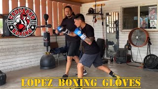 BOXING PAD WORK Lopez Mexican Boxing Gloves [upl. by Narag816]