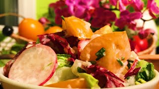 Chives Radish Tomato Radicchio Romaine Salad with Garlic Cashew Dressing  Take 3 [upl. by Heath]