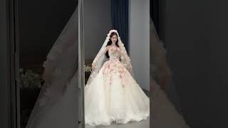 Flowers wedding dress beautiful wedding weddingdress princessdress bride pengantin [upl. by Etnahc173]