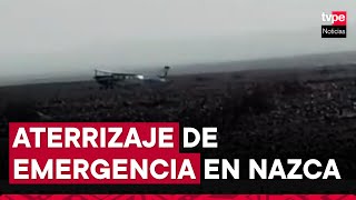 Ica avioneta aterrizó de emergencia en pampas de Nazca [upl. by Wilinski]