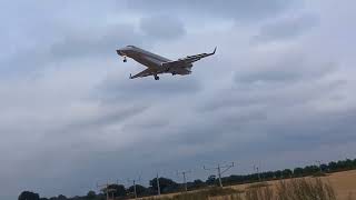 Embraer Legacy 650 landing at Norwich Airport  020924 [upl. by Erline271]