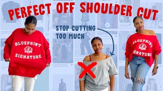 DIY Perfect Off Shoulder Cropped Sweatshirt  Tshirt cutting for Beginners [upl. by Blaise]