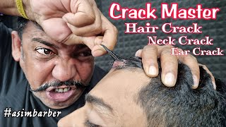 Asim Barber Magical Hair Cracking Head Massage For Your Relaxation ASMR  Loud Hair Cracking [upl. by Nitsew]