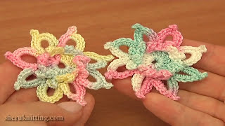 Crochet Small Pretty 8 Petal Flower Free Crochet Flower Patterns [upl. by Nattirb]