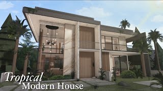 Bloxburg Tropical Modern House  Roblox Bloxburg  Speedbuild [upl. by Ynnig]