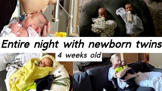 nighttime routine with newborn twins evening routine with newborn twins [upl. by Lefton158]