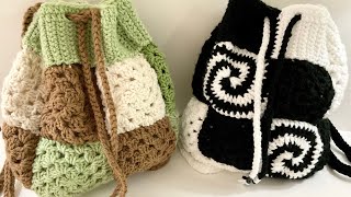 How to crochet a drawstring backpack  read description [upl. by Farah239]