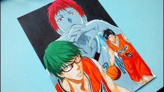 Speed Drawing  Akashi Midorima and Takao 赤司 緑間 amp 高尾 [upl. by Rowan431]