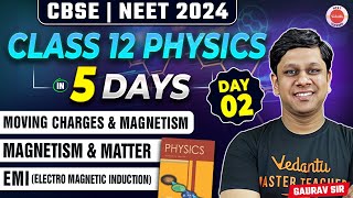 Moving Charges amp Magnetism Magnetism amp Matter EMI  Complete 12th Physics in 5 Days  CBSE  NEET [upl. by Nayek]