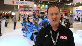 Suzuki at INTERMOT 2014  First Look  Motorcyclenewscom [upl. by Ahsyek30]