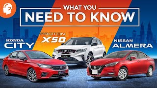 Proton X50 vs Honda City vs Nissan Almera [upl. by Nemlaz]