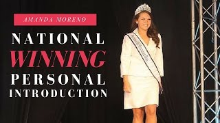 National American Miss Personal Introduction  Amanda Moreno [upl. by Ludmilla]