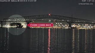 Video shows moments before cargo ship strikes Baltimore Key Bridge [upl. by Ingelbert235]