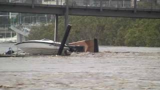 BOAT crashing INTO BRIDGE [upl. by Rodablas]