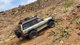 Offroad driving of Scale RC Toyota Land Cruiser 80 [upl. by Nakah208]