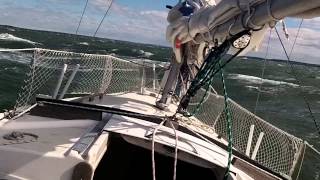 Coastal Cruiser Sails in Near Gale Conditions on Rappahannock River on November 2 2014 [upl. by Latona]