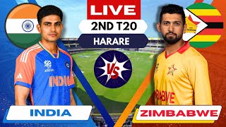 🔴 Live INDIA vs ZIMBABWE 2nd T20  IND vs ZIM Live cricket match Today  Live Score amp Commentary [upl. by Slin]