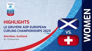 SCOTLAND v SWITZERLAND  Highlights  Le Gruyère AOP European Curling Championships 2023 [upl. by Ohs]