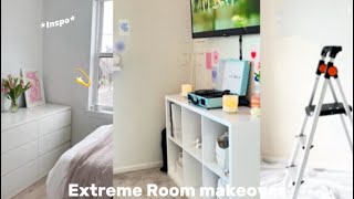 EXTREME Room makeover  Pinterest inspired aesthetic bedroom transformation💫💝 [upl. by Anikram]