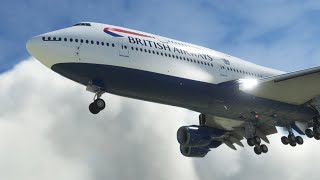 VERY STRONG WINDSwhen landing in CarthageBritish Airways boeing 747 RP [upl. by Nitas]