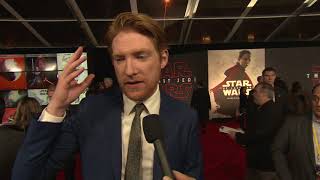 Star Wars The Last Jedi Domhnall Gleeson quotGeneral Huxquot Red Carpet World Premiere Interview [upl. by Llennod]