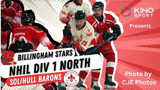 Billingham Stars Vs Solihull Barons  KinoSport Ice Hockey [upl. by Htrow]