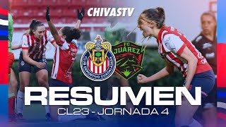 RESUMEN Y GOLES  CHIVAS FEMENIL VS FC JUÁREZ  JORNADA 4  CLAUSURA 2023 [upl. by Maillliw717]