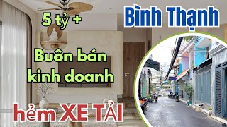 Bán nhà Bình Thạnh hẻm XE TẢI khu sầm uất buôn bán kinh doanh gần Chợ Cây Quéo 57 tỷ [upl. by Parthenia]