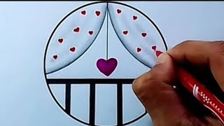 beautiful circle drawingbeautiful purple heart drawinghow to draw circle 2024 pencil drawingall [upl. by Erfert989]