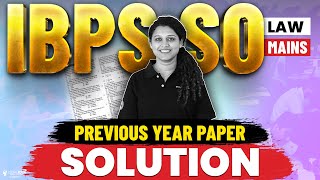 IBPS SO Law Officer Mains Previous Year Paper Solution  IBPS SO Law Officer Exam Question Paper [upl. by Asirrac476]