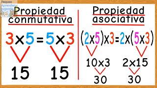 Propiedades de la multiplicación para niños Propiedad conmutativa y asociativa PequesAprendenJugando [upl. by Dnalel]