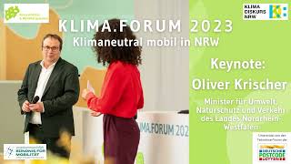 KLIMAFORUM 2023 Keynote von Oliver Krischer [upl. by Hgieliak]