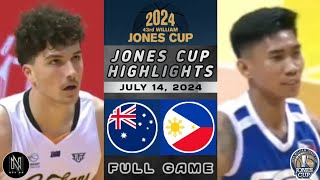 JONES CUP 2024 HIGHLIGHTS AUSTRALIA VS PHILIPPINES JULY 14 2024 [upl. by Malilliw]