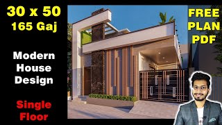 30X50 Single Floor House Design  165 Gaj with Beautiful Interior design DV Studio [upl. by Linneman]