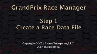 Step 1  Create a Race Data File [upl. by Laamak605]