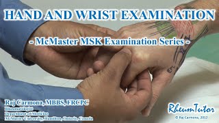 HAND AND WRIST EXAMINATION  McMASTER UNIVERSITY [upl. by Magdala]