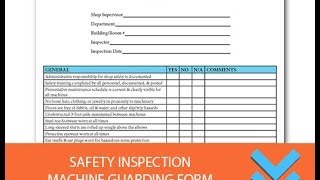 Free Safety Inspection Machine Guarding Checklist Form  Freedformcom [upl. by Aneema614]