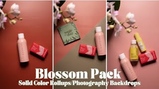 Blossom Solid Color RollUp Photography Backdrop 4Pack  Food amp Product Photography Backdrops [upl. by Peonir357]