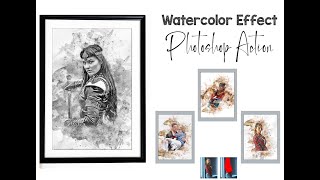 Watercolor Effect Photoshop Action [upl. by Ecnerol513]