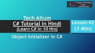 Object Initializer in C  C Tutorial in Hindi  Lesson  42 [upl. by Ledarf]