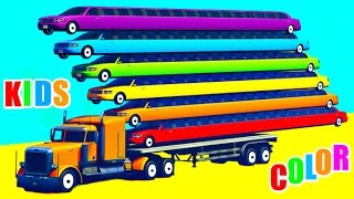 COLOR LONG CARS in Cartoon for Kids with Nursery Rhymes [upl. by Barlow]