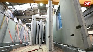 LAP laser projection systems for efficient production of precast concrete houses [upl. by Eartha]