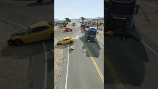 Realistic Highway Car Crashes 60 shorts beamngdrive [upl. by Odnomyar]