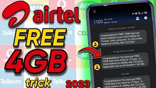 Airtel FREE 4GB data trick 2023 airtel freedata [upl. by Izaak]