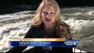 Man goes over waterfall in Ohiopyle State Park [upl. by Elwina434]