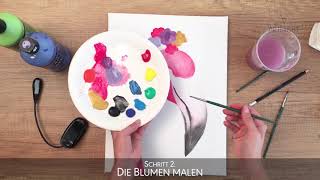 Malen mit Acryl ArtNight Flamingo Tutorial [upl. by Aicenat201]